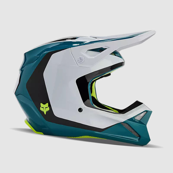 Casco Moto Niño V1 Nitro Azul Petroleo Fox - Rideshop