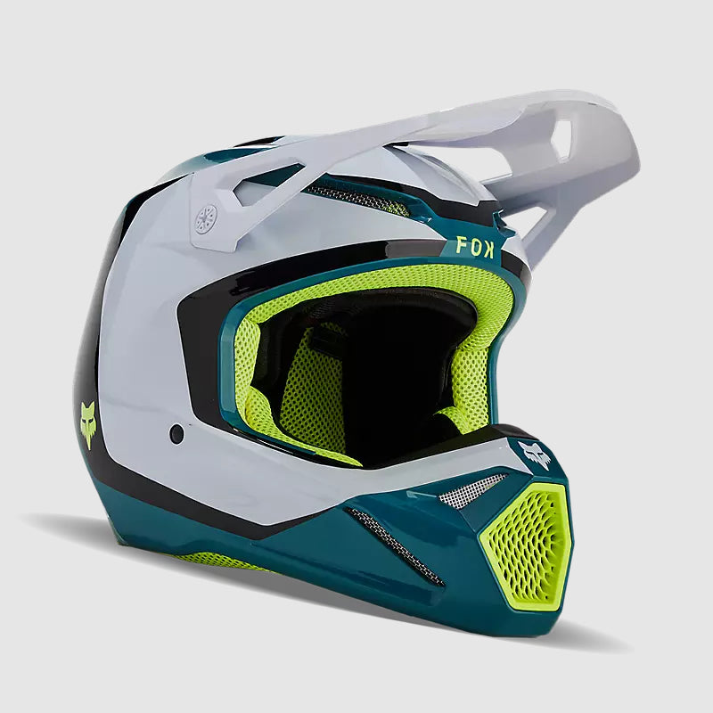 Casco Moto V1 Nitro Azul Petroleo Fox - Rideshop