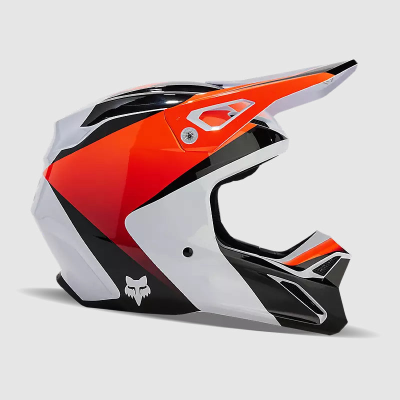 Casco Moto V1 Streak Blanco/Naranjo Fox - Rideshop