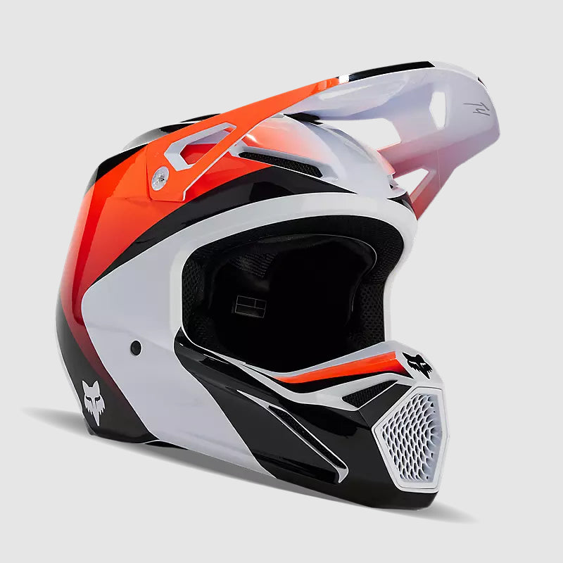 Casco Moto V1 Streak Blanco/Naranjo Fox - Rideshop