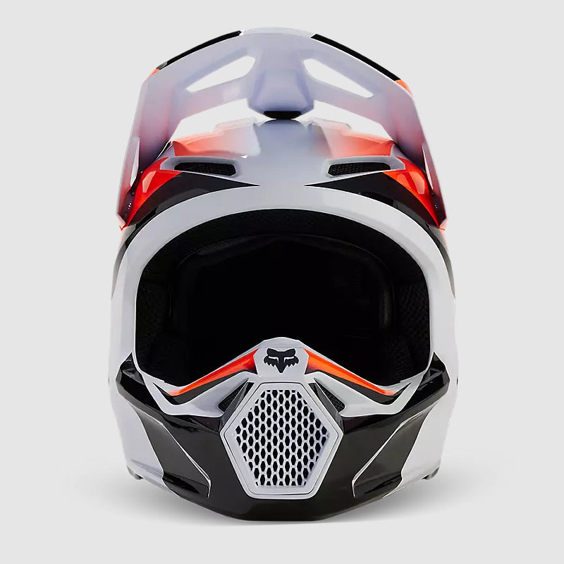 Casco Moto V1 Streak Blanco/Naranjo Fox - Rideshop