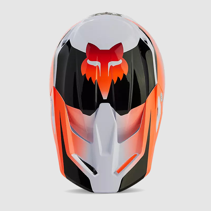 Casco Moto V1 Streak Blanco/Naranjo Fox - Rideshop