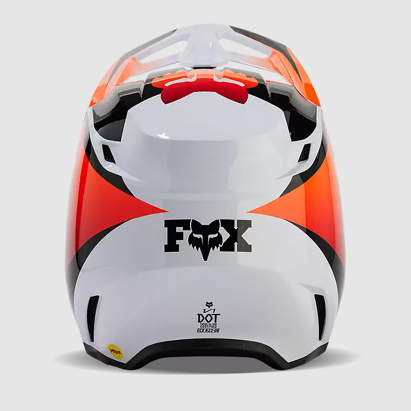 Casco Moto V1 Streak Blanco/Naranjo Fox - Rideshop