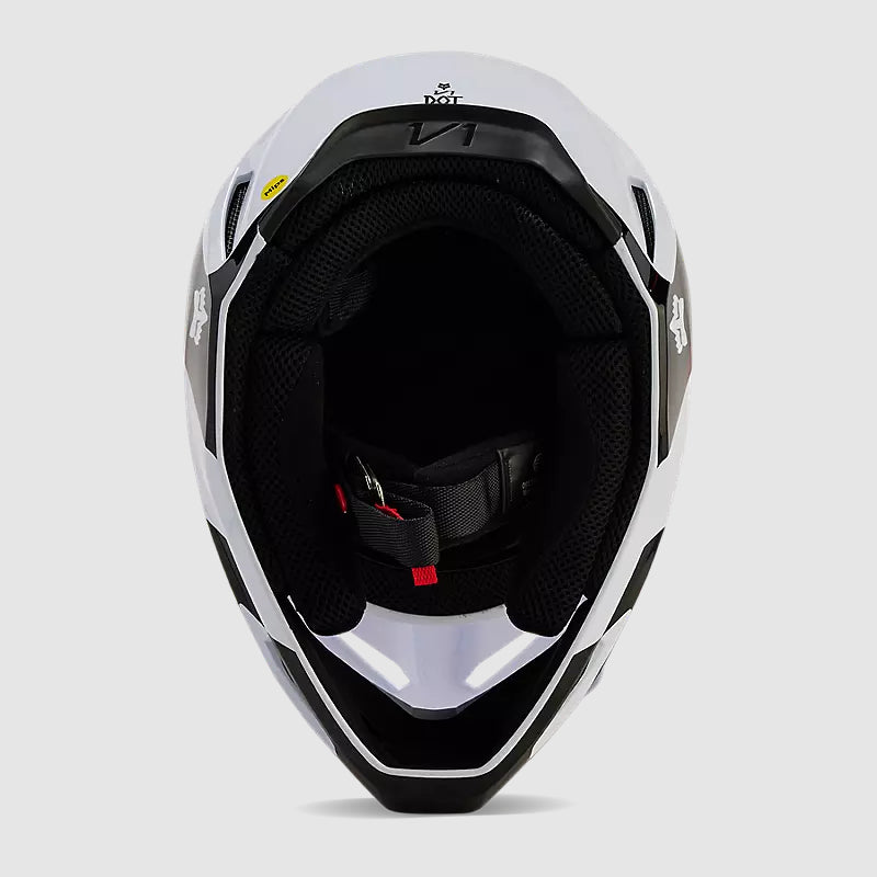 Casco Moto V1 Streak Blanco/Naranjo Fox - Rideshop