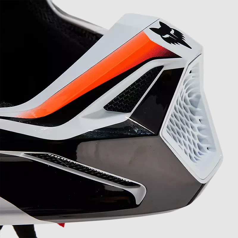 Casco Moto V1 Streak Blanco/Naranjo Fox - Rideshop