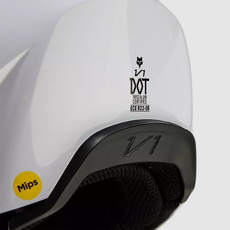 Casco Moto V1 Streak Blanco/Naranjo Fox - Rideshop