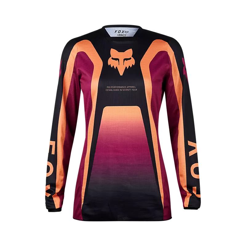 FOX Polera Moto Mujer 180 Ballast Burdeo/Naranjo - Rideshop