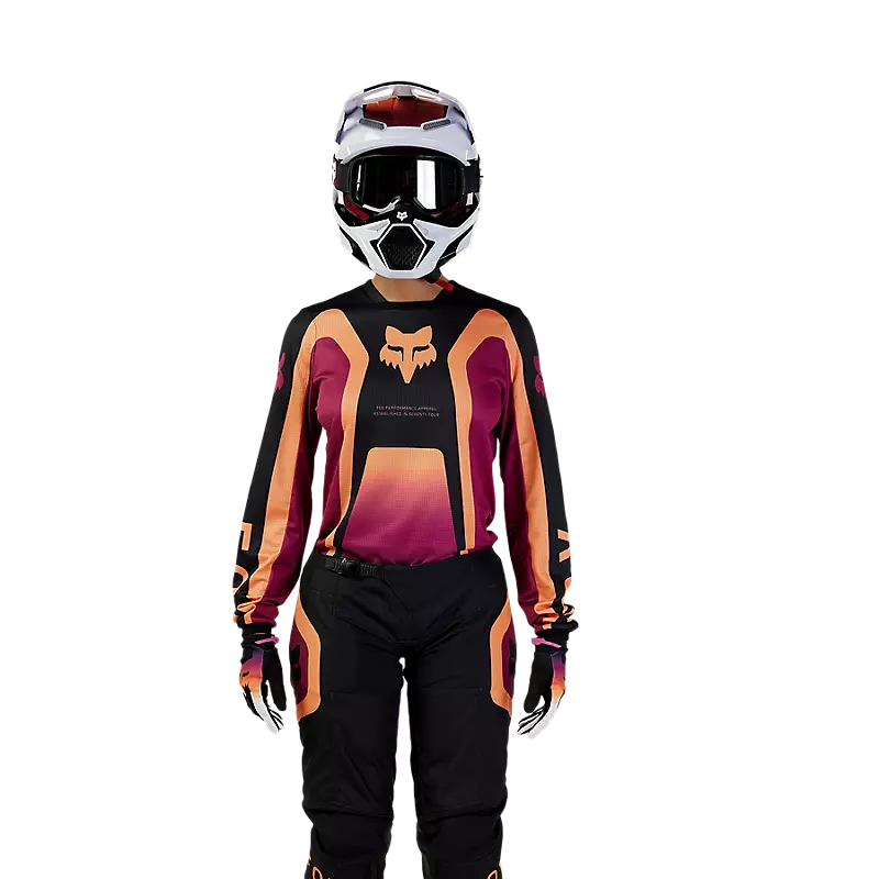 FOX Polera Moto Mujer 180 Ballast Burdeo/Naranjo - Rideshop