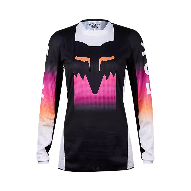 FOX Polera Moto Mujer 180 Flora Negro/Rosado - Rideshop