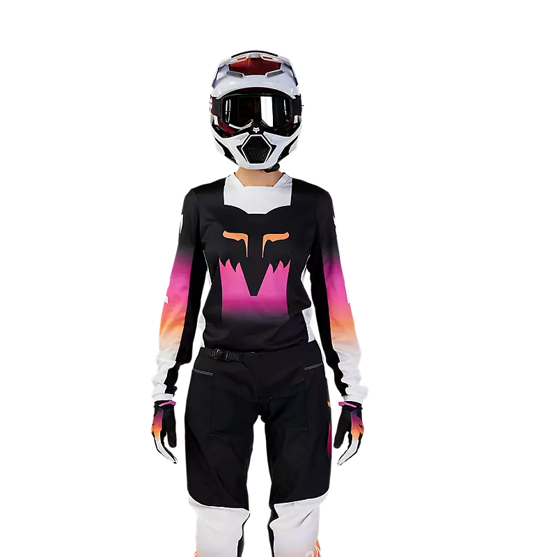 FOX Polera Moto Mujer 180 Flora Negro/Rosado - Rideshop