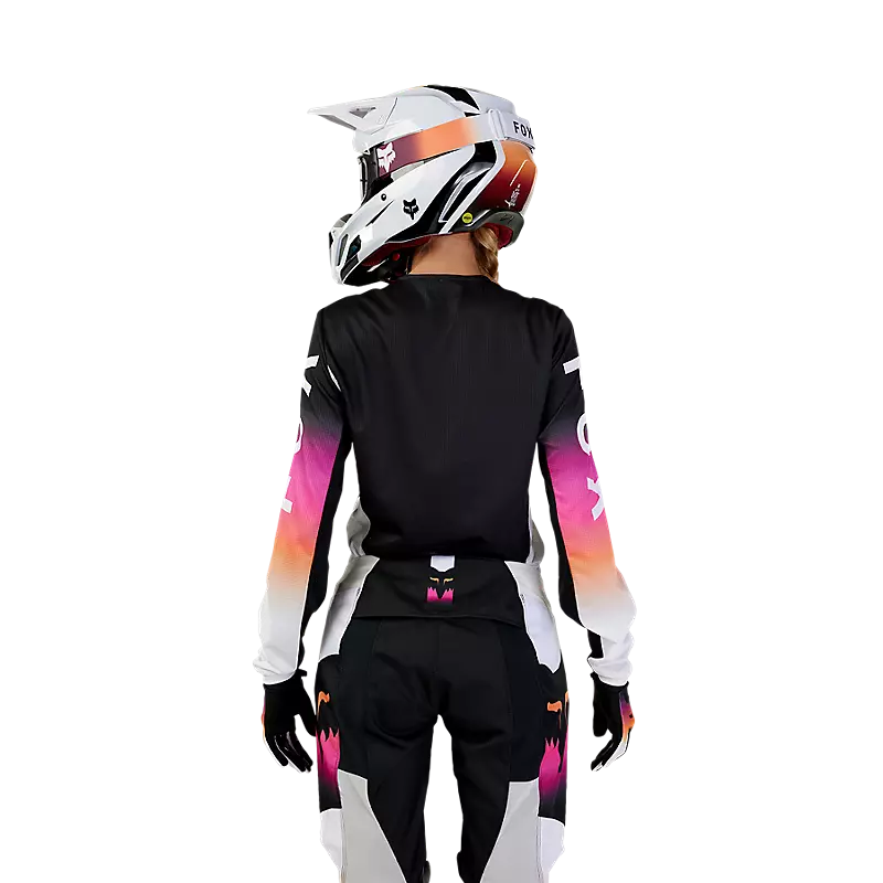 FOX Polera Moto Mujer 180 Flora Negro/Rosado - Rideshop