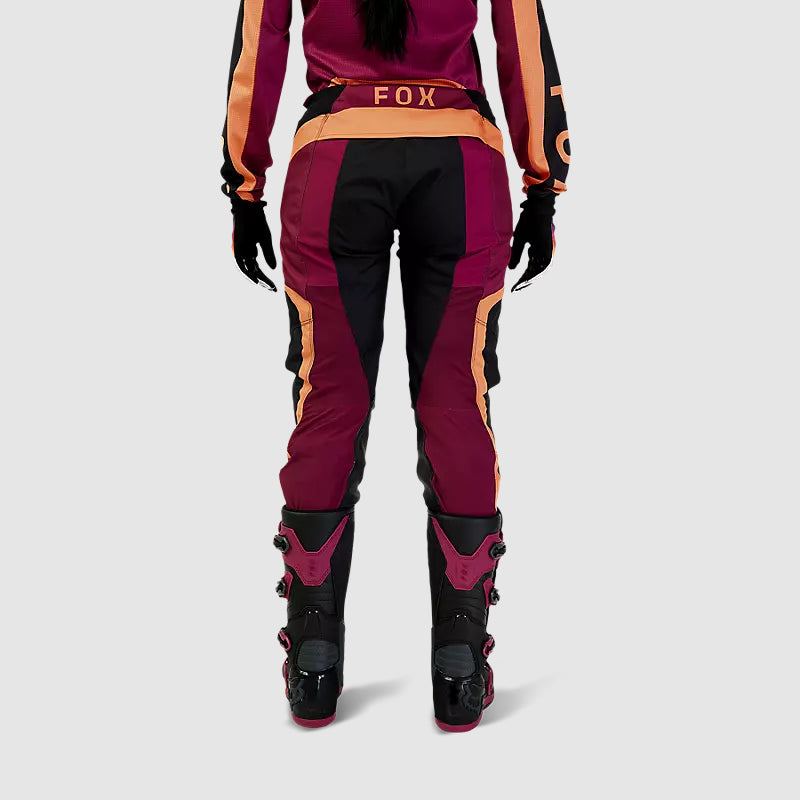 Pantalon Moto Mujer 180 Ballast Burdeo/Naranjo Fox - Rideshop