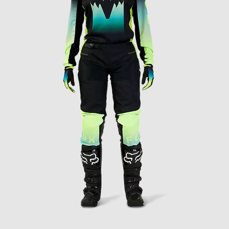 Pantalon Moto Mujer 180 Flora Negro/Amarillo Fox - Rideshop
