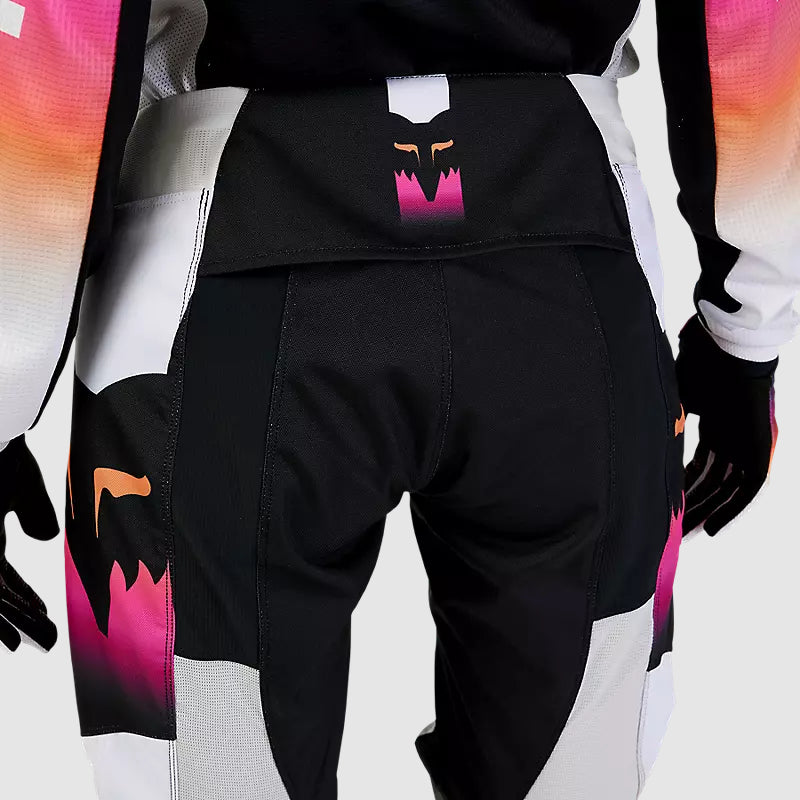 Pantalon Moto Mujer 180 Flora Negro/Rosado Fox - Rideshop