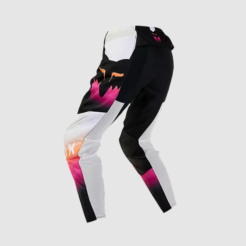 Pantalon Moto Mujer 180 Flora Negro/Rosado Fox - Rideshop