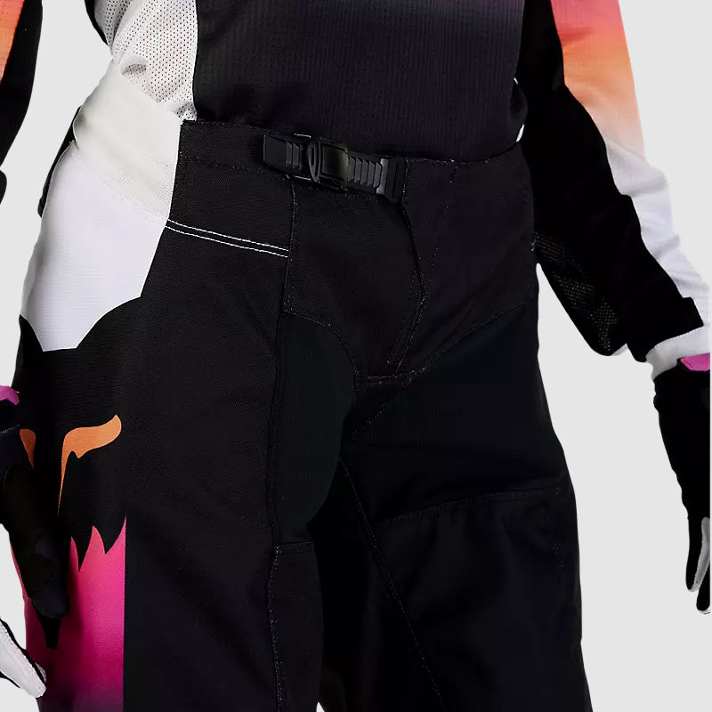 Pantalon Moto Mujer 180 Flora Negro/Rosado Fox - Rideshop
