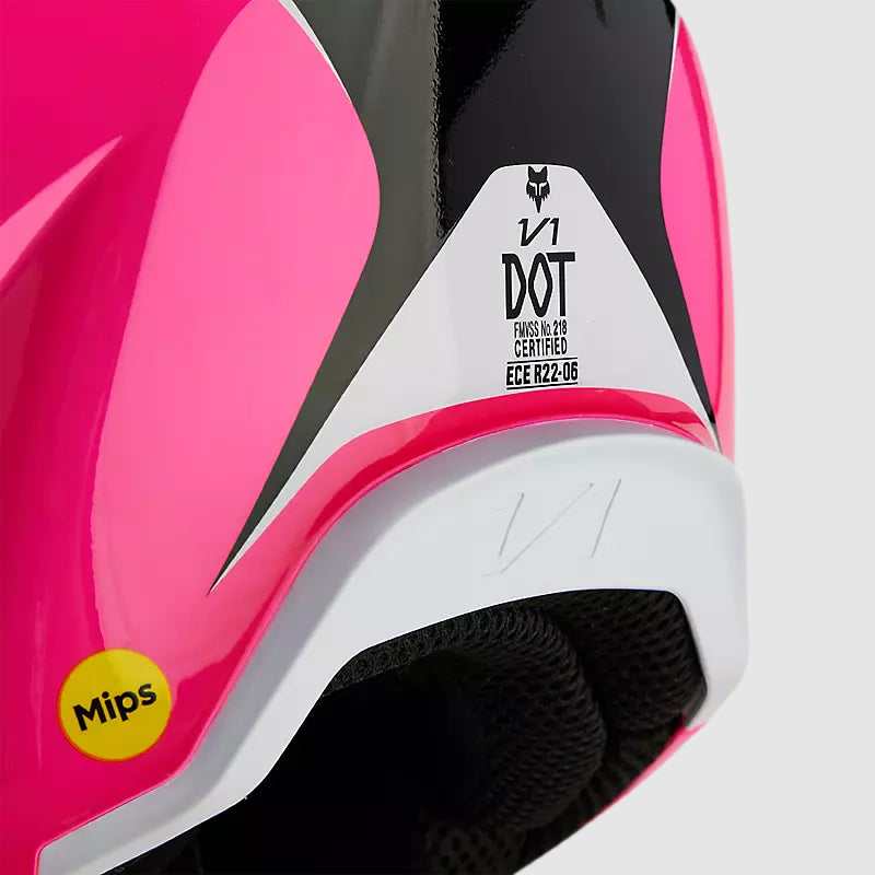 Casco Moto Niño V1 Nitro Rosado Fox - Rideshop