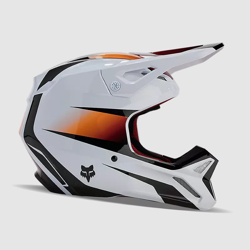 Casco Moto Niño V1 Flora Blanco/Negro Fox