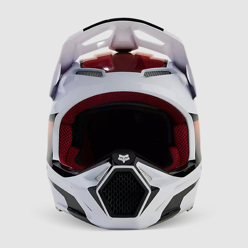 Casco Moto Niño V1 Flora Blanco/Negro Fox - Rideshop