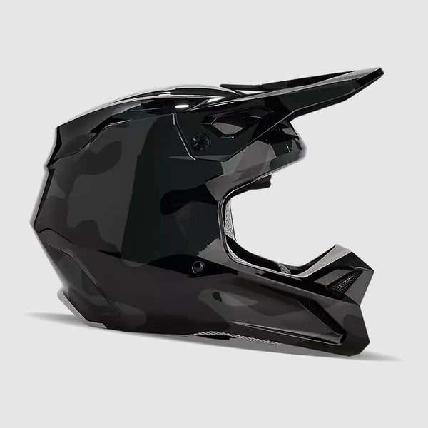 Casco Moto Niño V1 Bnkr Camo Negro Fox - Rideshop