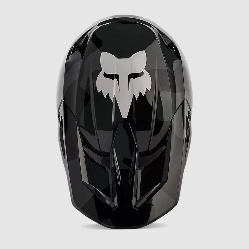 Casco Moto Niño V1 Bnkr Camo Negro Fox - Rideshop