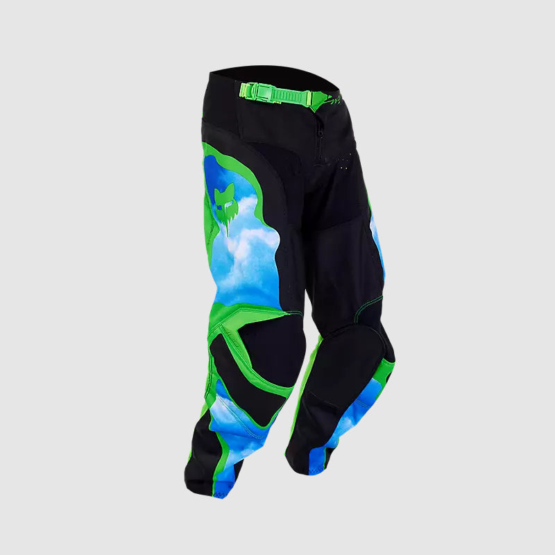 Pantalon Moto Niño 180 Atlas Celeste/Verde Fox - Rideshop