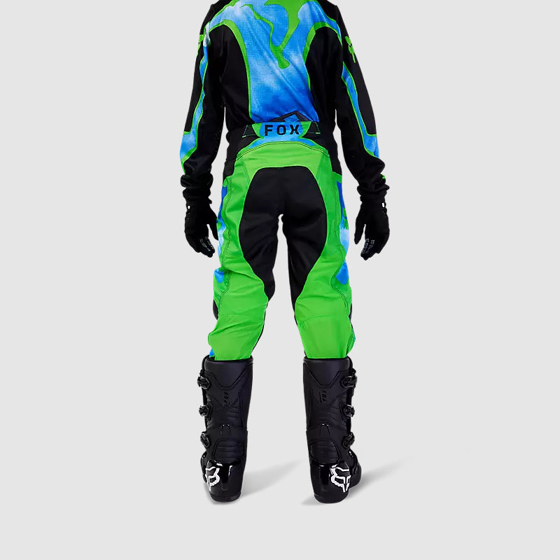 Pantalon Moto Niño 180 Atlas Celeste/Verde Fox - Rideshop