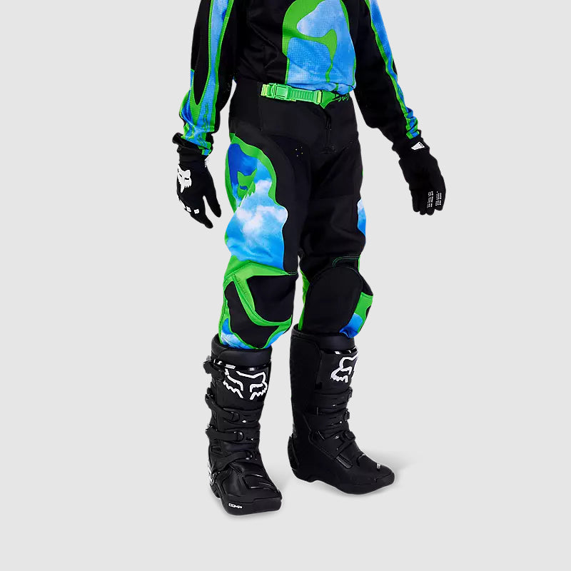 Pantalon Moto Niño 180 Atlas Celeste/Verde Fox - Rideshop