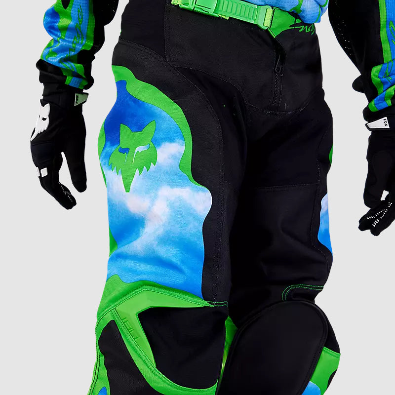 Pantalon Moto Niño 180 Atlas Celeste/Verde Fox - Rideshop