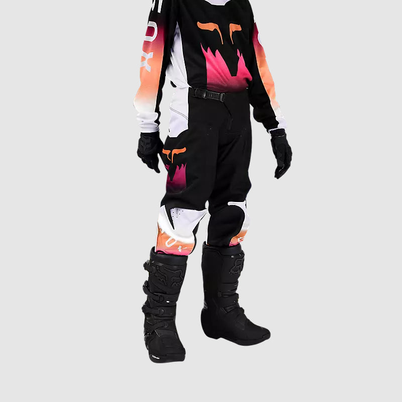 Pantalon Moto Niña 180 Flora Negro/Rosado Fox - Rideshop