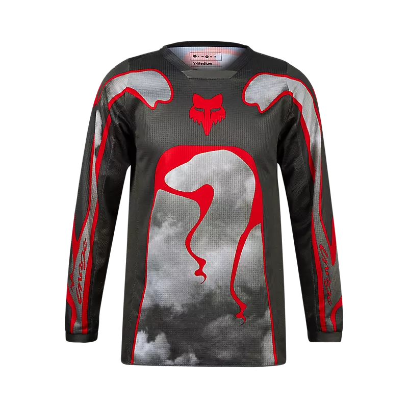 FOX Polera Moto Niño 180 Atlas Gris/Rojo - Rideshop