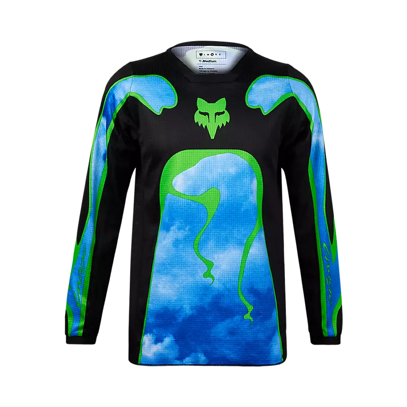 FOX Polera Moto Niño 180 Atlas Celeste/Verde - Rideshop