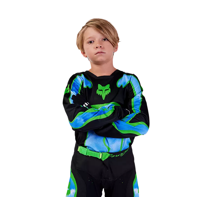 FOX Polera Moto Niño 180 Atlas Celeste/Verde - Rideshop