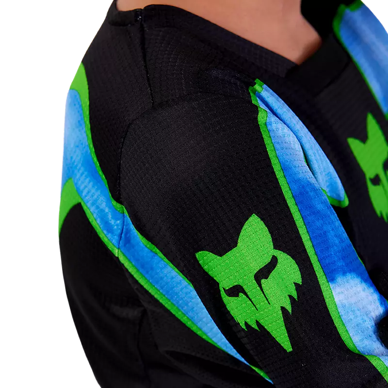 FOX Polera Moto Niño 180 Atlas Celeste/Verde - Rideshop