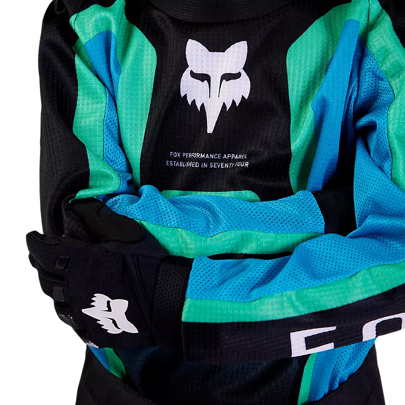 FOX Polera Moto Infantil 180 Ballast Negro/Azul - Rideshop
