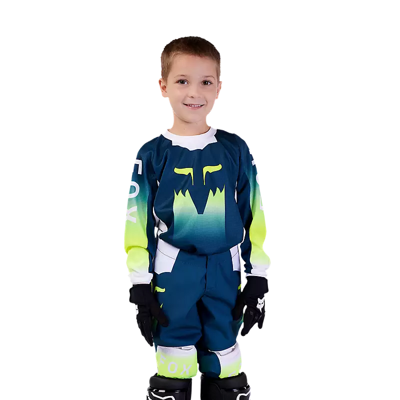 FOX Polera Moto Infantil 180 Flora Azul Petroleo - Rideshop
