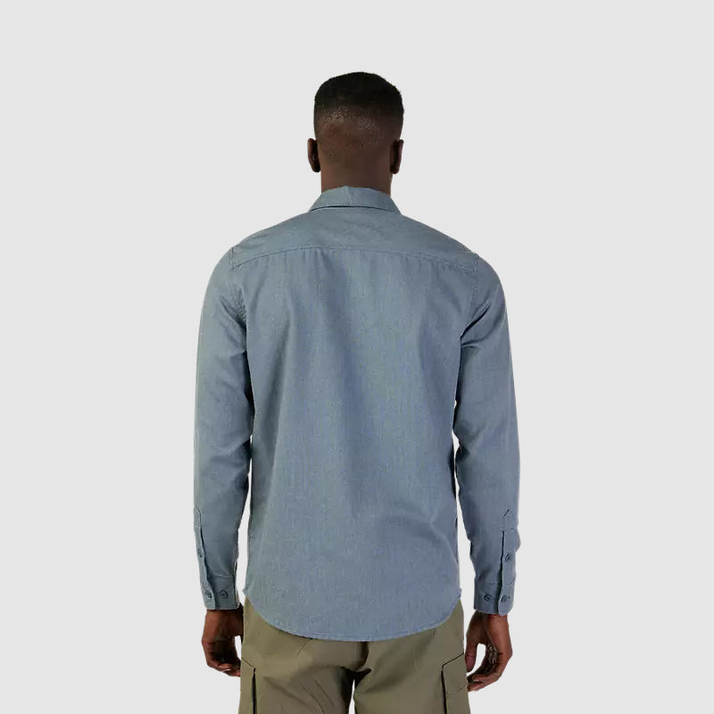Camisa Lifestyle Level Up Woven Gris Azulado Fox - Rideshop