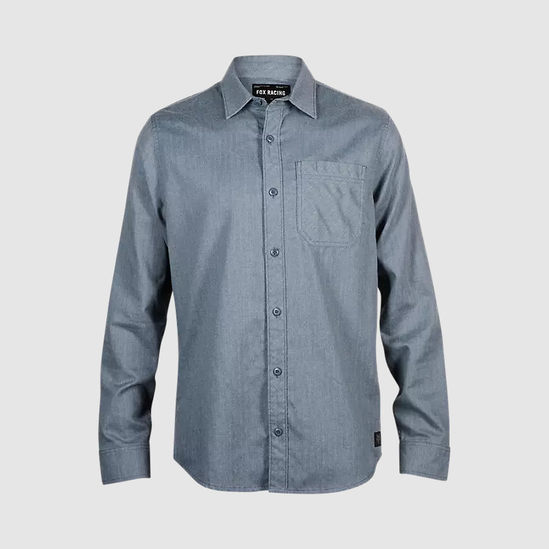 Camisa Lifestyle Level Up Woven Gris Azulado Fox - Rideshop