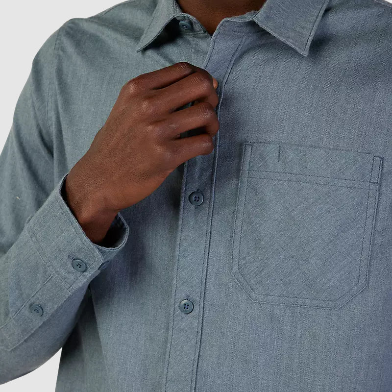 Camisa Lifestyle Level Up Woven Gris Azulado Fox - Rideshop