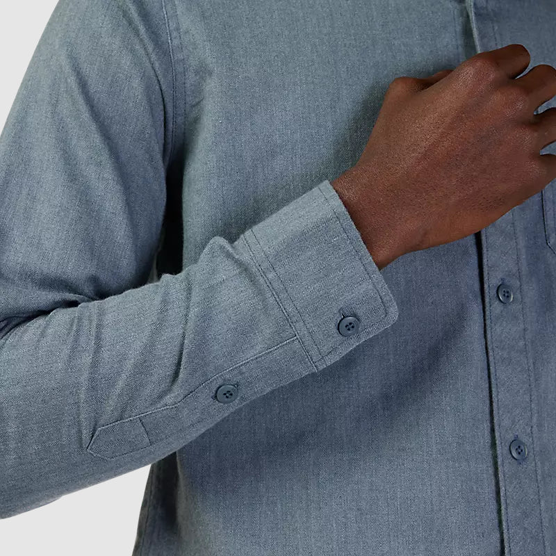 Camisa Lifestyle Level Up Woven Gris Azulado Fox - Rideshop