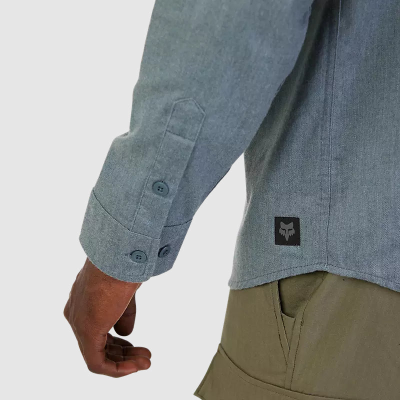 Camisa Lifestyle Level Up Woven Gris Azulado Fox - Rideshop