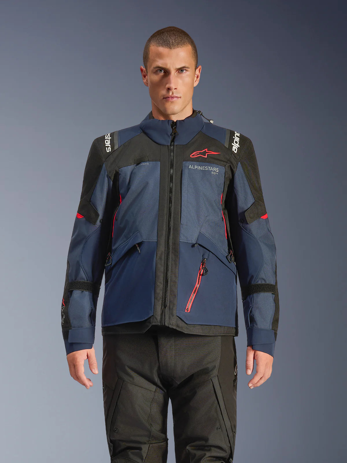 Chaqueta Moto Alpinestars Andes V4 Drystar Azul Oscuro Indigo Negro
