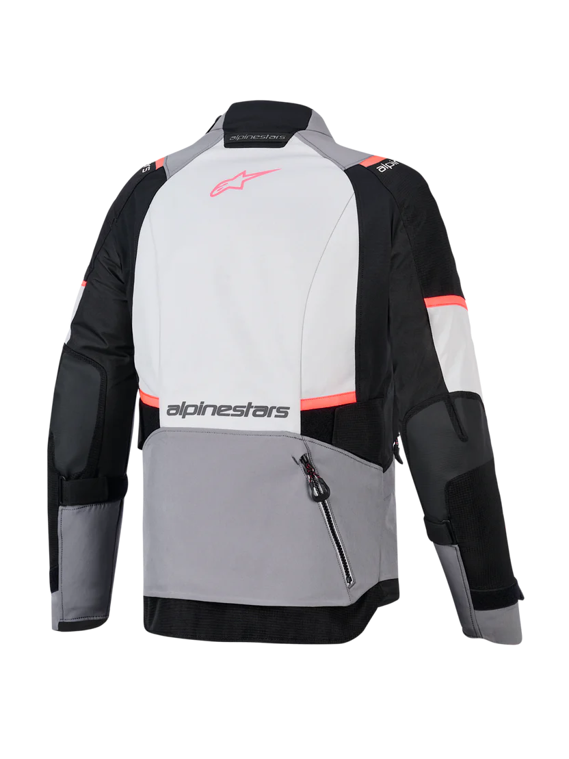Chaqueta Impermeable Alpinestars Andes V4 Drystar Gris Oscuro/Hielo Coral Fluor