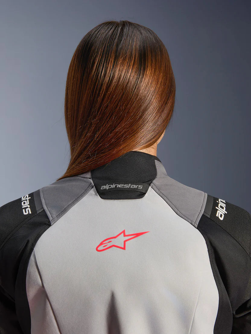 Chaqueta Impermeable Alpinestars Andes V4 Drystar Gris Oscuro/Hielo Coral Fluor