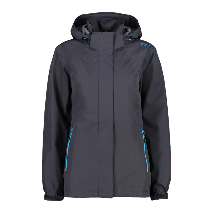 Chaqueta Mujer Impermeable con Gorro Desmontable Campagnolo Antracita