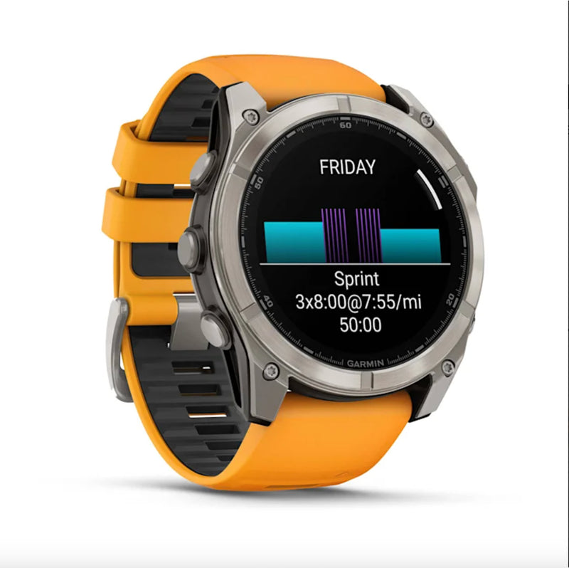 Smart Watch fēnix® 8 Garmin – 51mm Amoled Sapphire Spark Orange - Rideshop