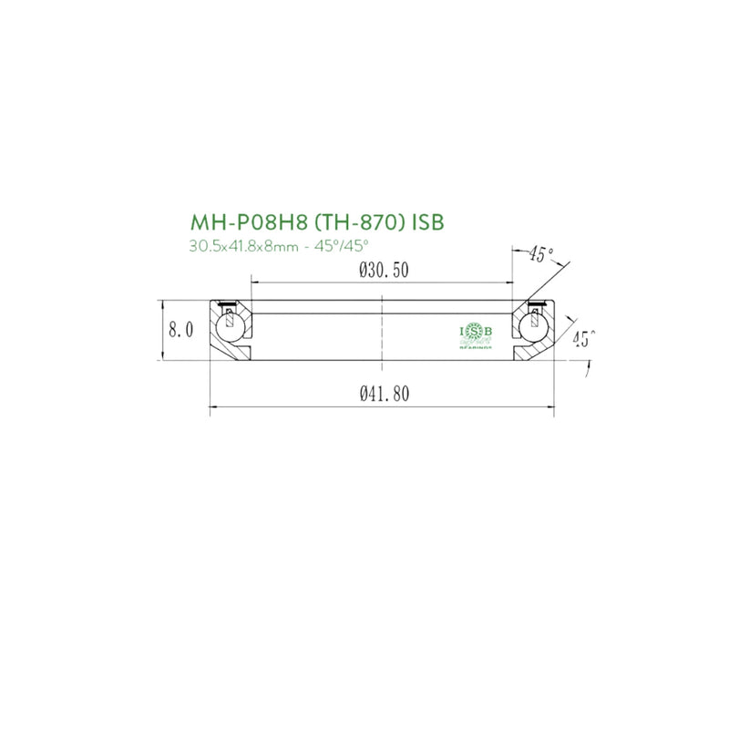 Rodamientos de acero HS2 MH-P08H8 RS (30.5x41.8x8) ENDURANCE - Rideshop