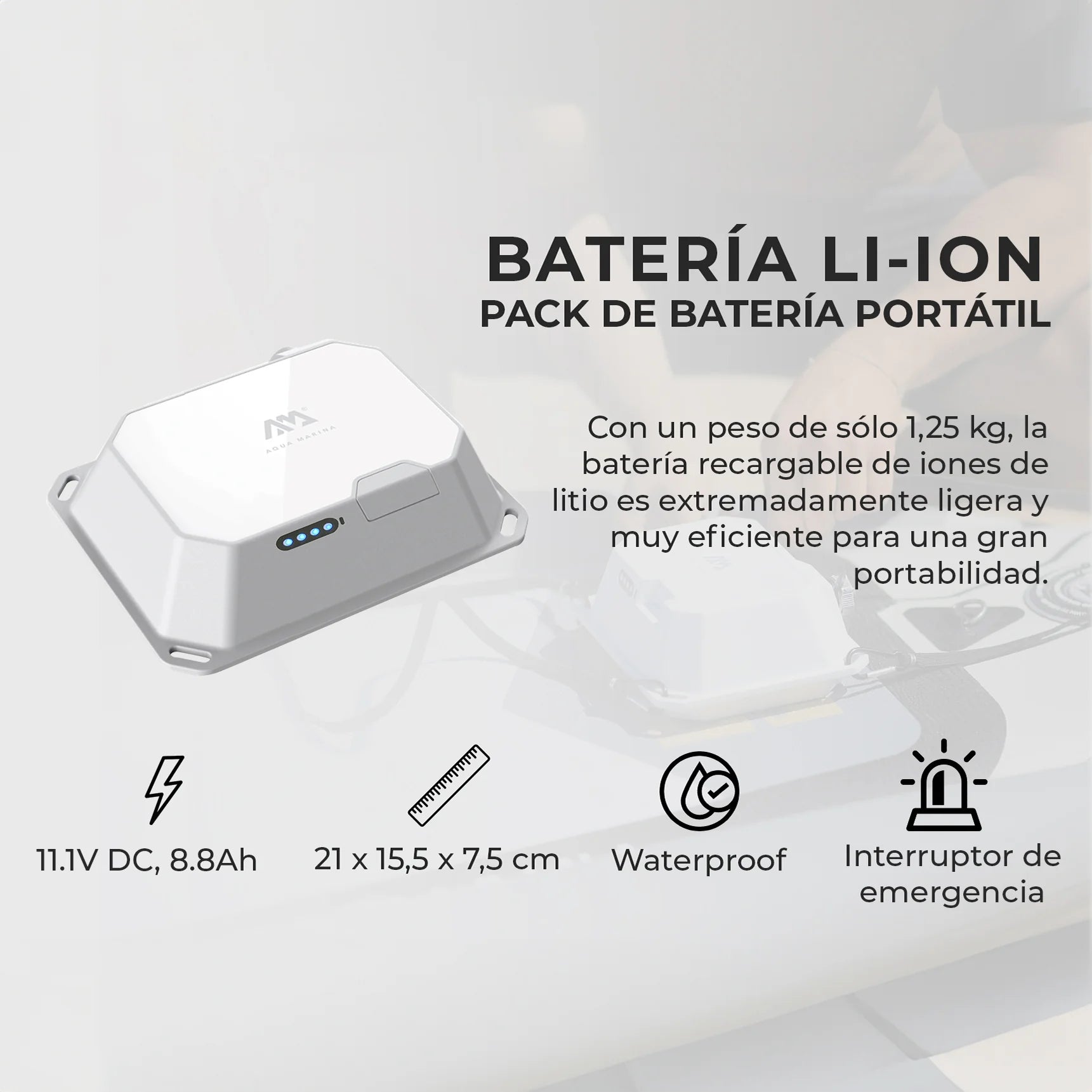 Quilla Electrica Aqua Marina SUP/Kayak Gris