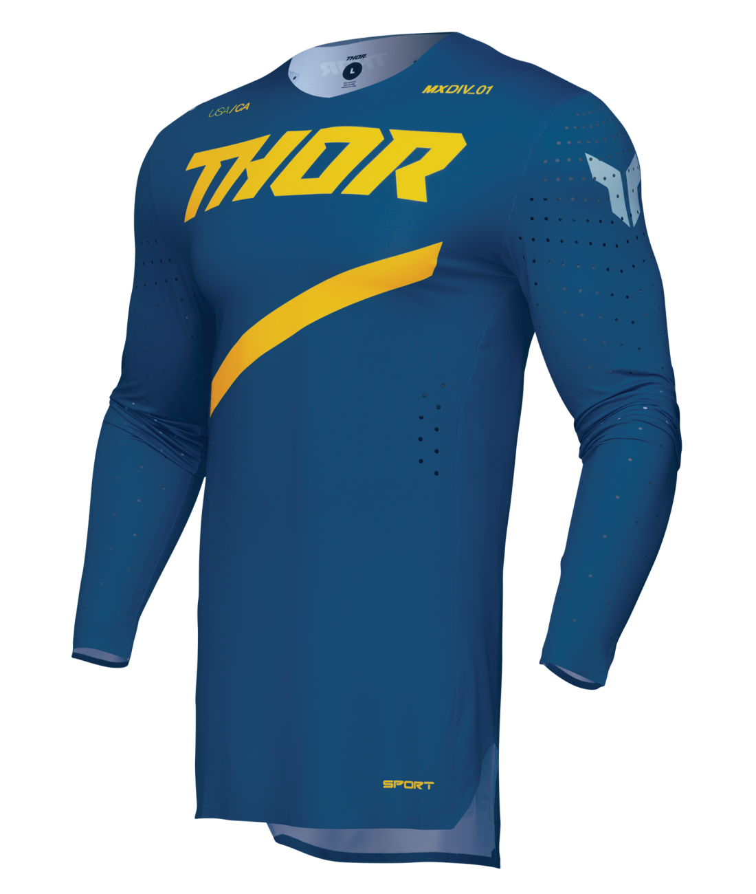 Polera Moto Thor Sportmode Brave Azul