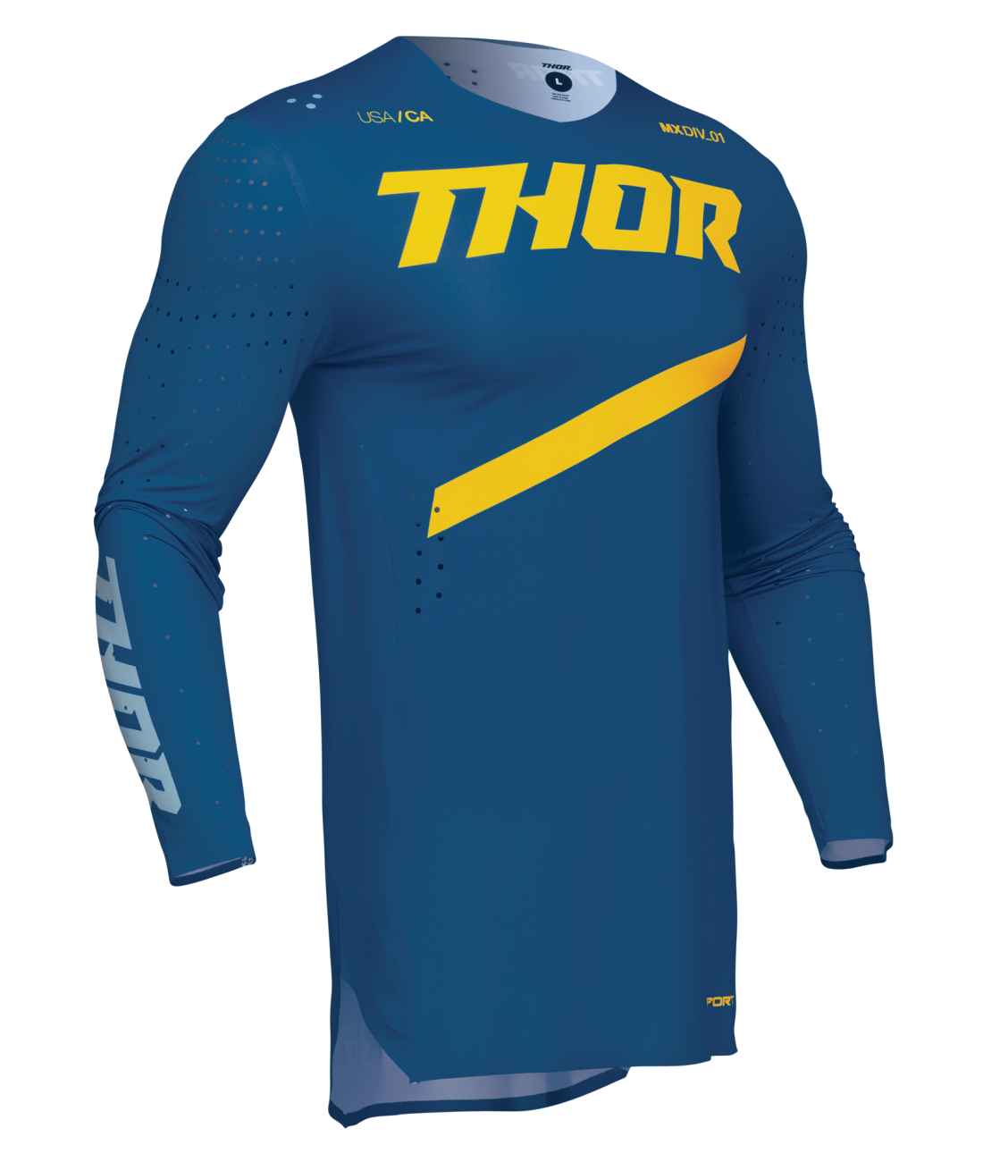 Polera Moto Thor Sportmode Brave Azul